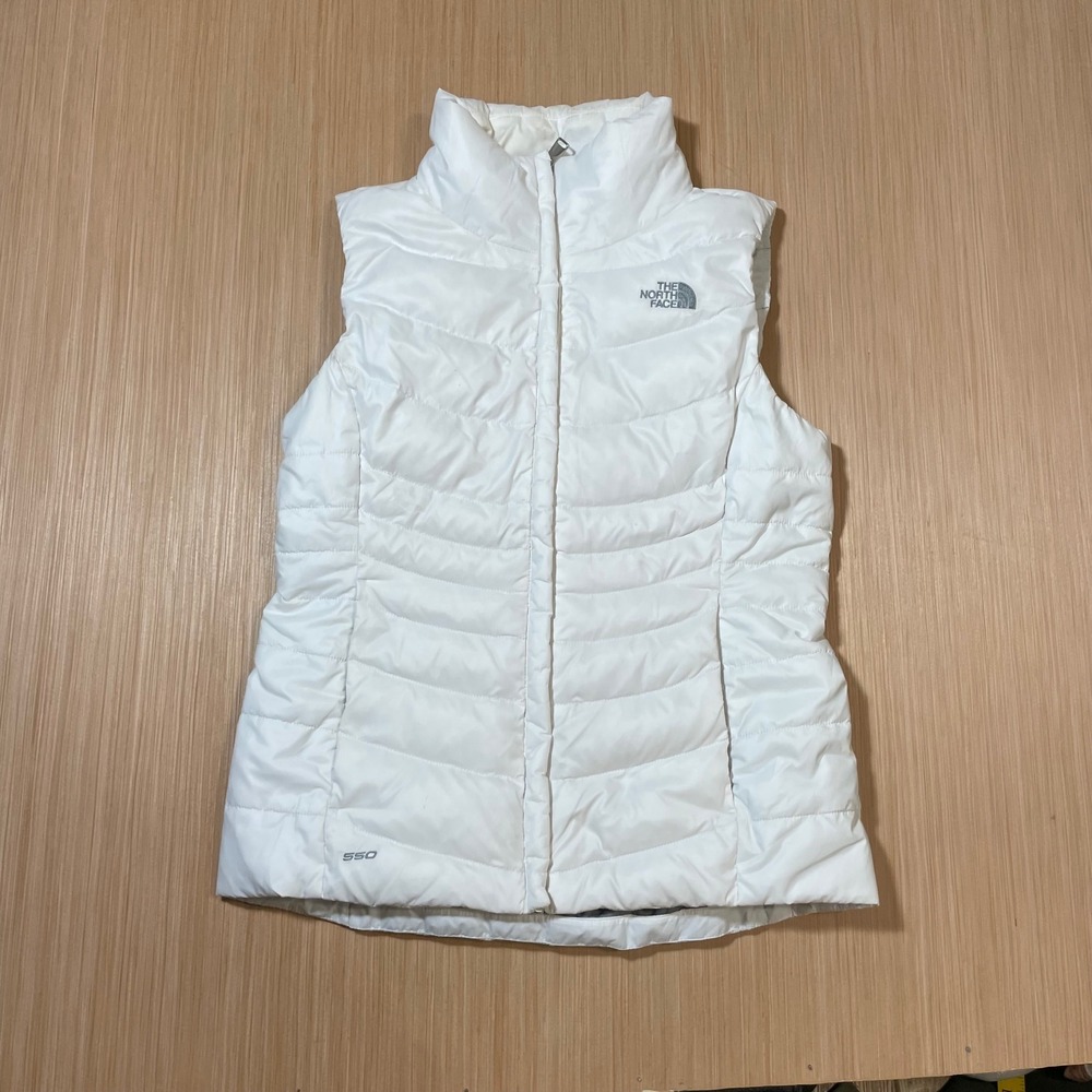 The North Face Puffer Vest Womens White Aconcagua 550 Down Quilted Small